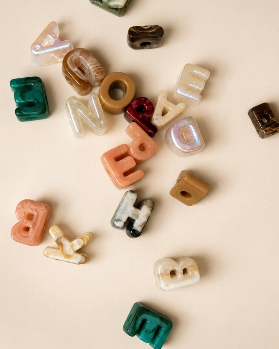 Marble Effect Letter Charm