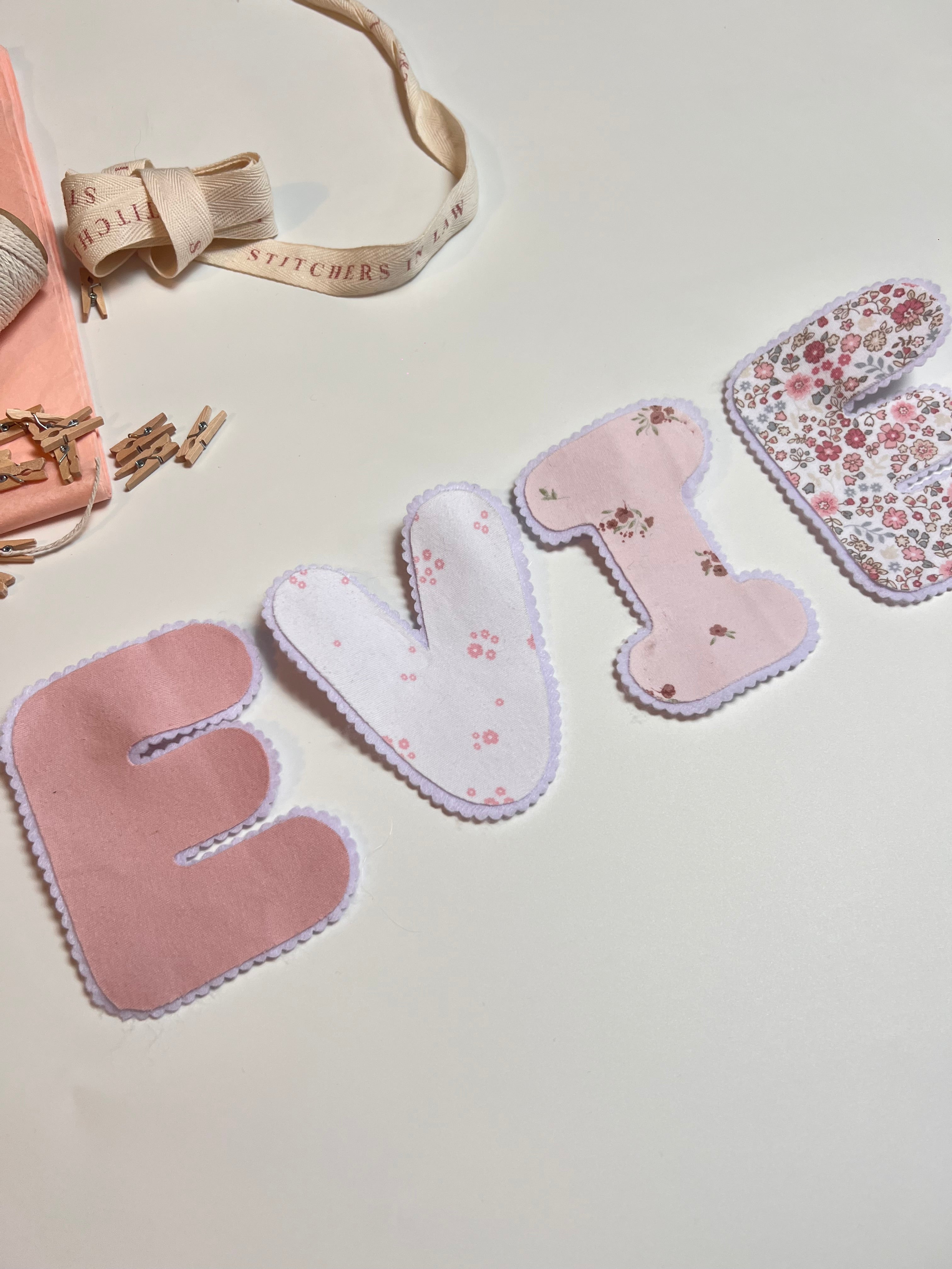 Name Letters for Bunting (Send in Service)